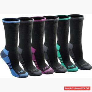 Moisture Wicking Crew Socks 6-Pack, Arch Support, Athletic Fit